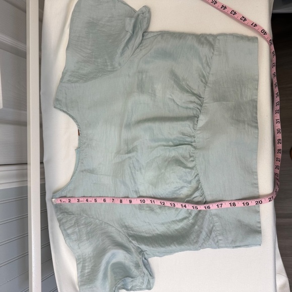 Free People Mint Green Open back cropped blouse Size XL - Picture 10 of 10